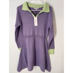 Olivia Rubin Knit Miranda Mini Dress Sz M Colorful Feminine Soft Tennis Preppy